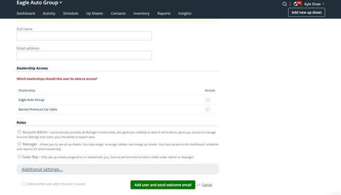 add user information