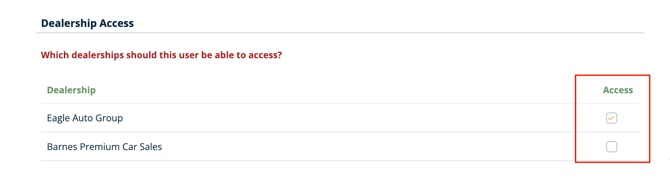 dealership access