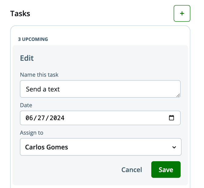 editing a task