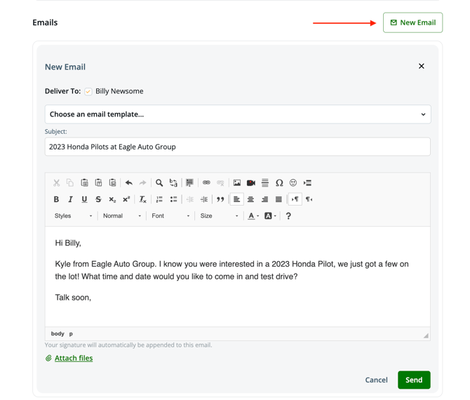 emails upsheet