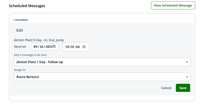scheduled messages tab
