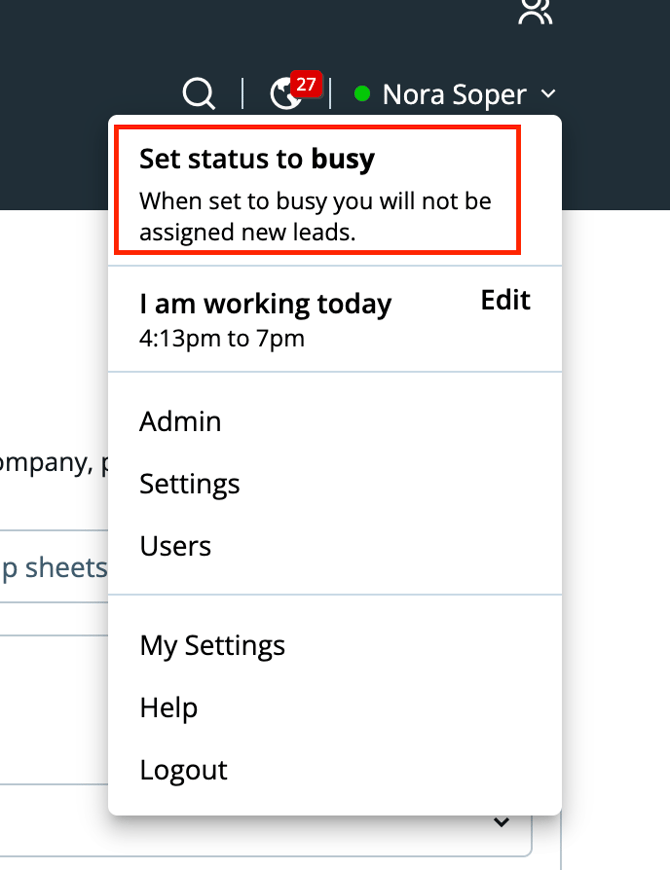 set status