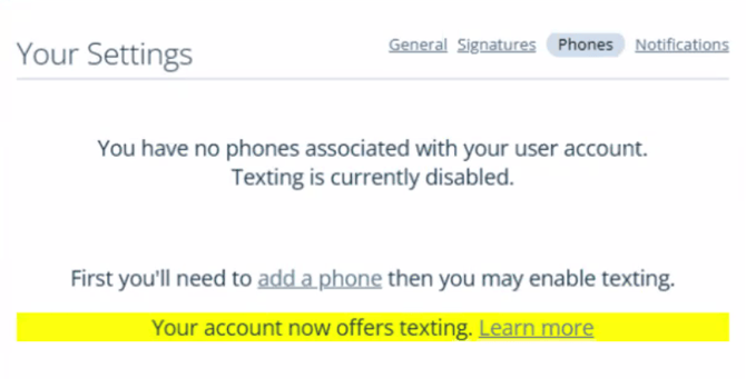 verified number settings